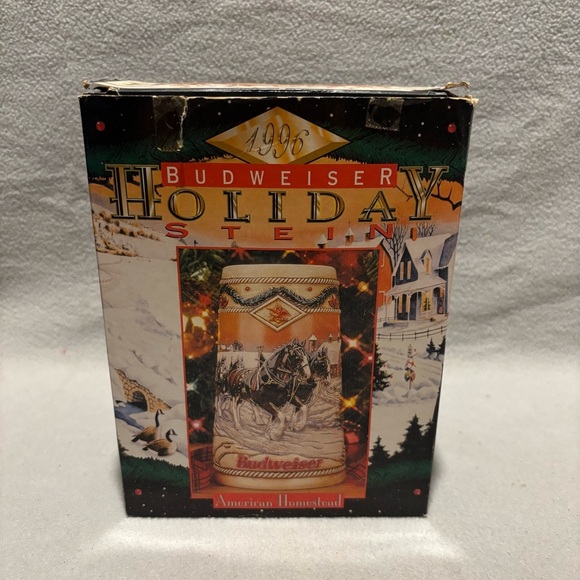 Vintage 1996 Budweiser Holiday Stein American Homestead in box - Picture 7 of 8